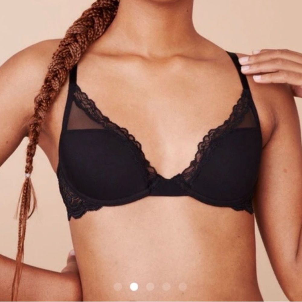 Pepper Bra 36A Pepper Laid Back Lace Underwire Bra Black Mesh Lace